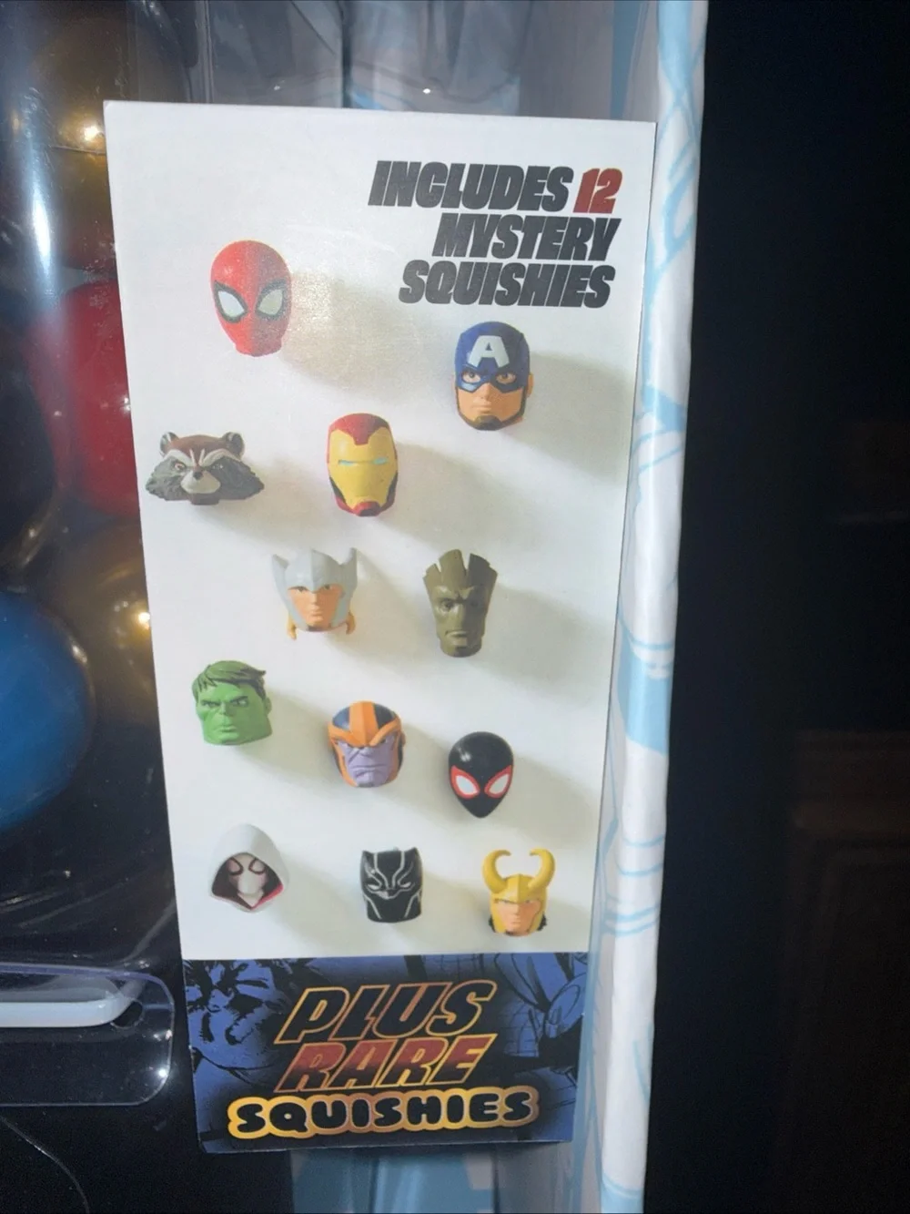 Marvel Black Capsule Machine with Red, Blue, Gold, Black Capsules